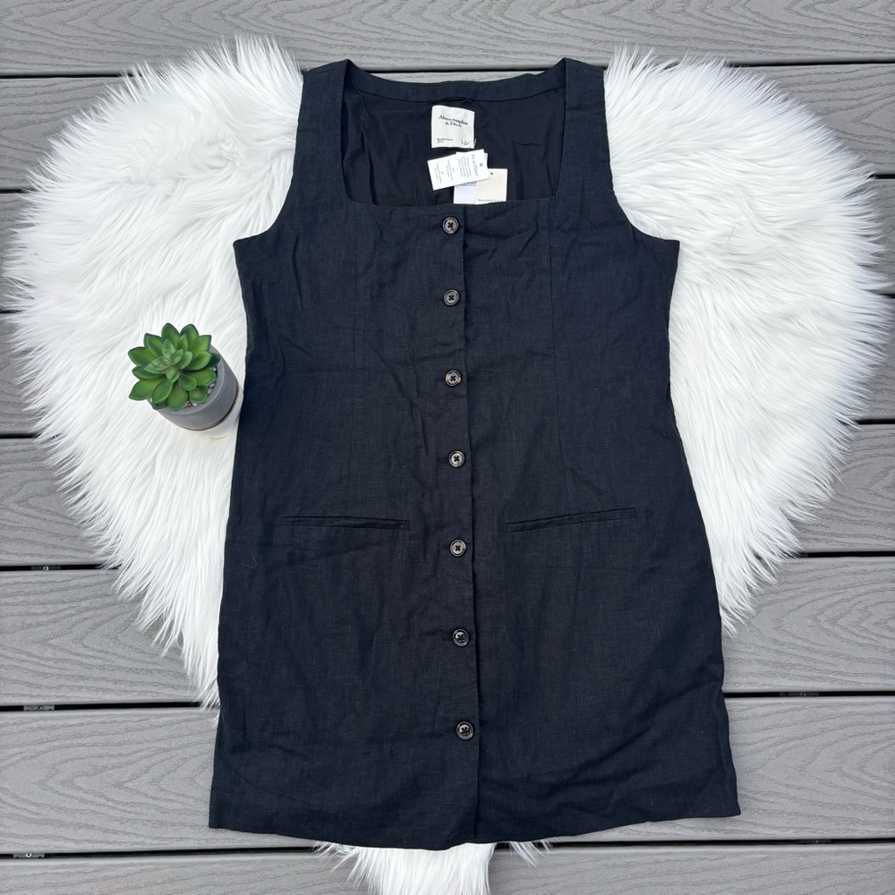 Abercrombie & Fitch Black Linen Dress